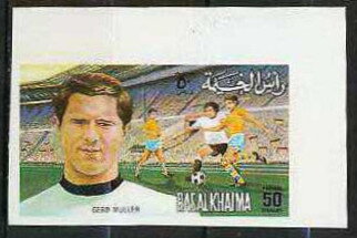 Stamp, Gerd Müller (1945-2021), Germany, Ras al Khaimah,  , Football (Soccer), Sports