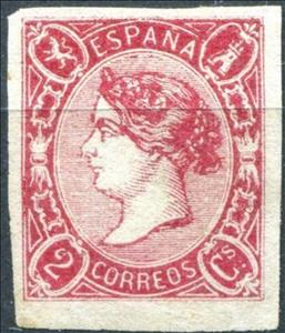 Stamp, Queen Isabel II, Spain,  , Famous People, Heads of State, Лев, Queens, Royalty, Stylized Animals, Towers, Women