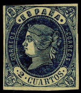 Stamp, Queen Isabel II, Spain,  , Queens, Royalty, Women