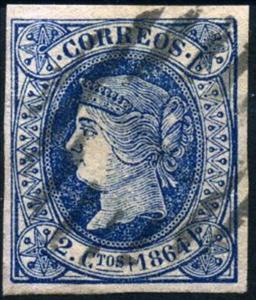 Stamp, Queen Isabel II, Spain,  , Queens, Royalty, Women
