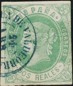 Stamp, Queen Isabel II, Spain,  , Crowns and Coronets, Famous People, Heads of State, Queens, Royalty, Women