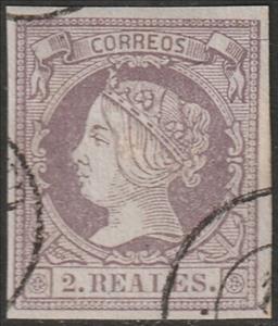 Stamp, Queen Isabel II, Spain,  , Queens, Royalty, Women