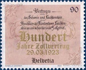 Stamp, Customs Treaty, 100 Years, Switzerland,  , Customs, Diplomacy, Joint Issues, Treaties