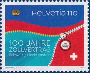 Stamp, Customs Treaty, 100 Years, Switzerland,  , Customs, Flags, Joint Issues, Treaties