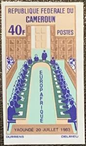 Stamp, Delegates Around Conference Table, Cameroun,  , Maps