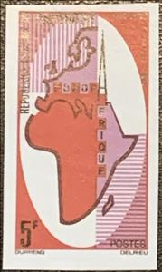 Stamp, Symbolic map of Europe and Africa, Cameroun,  , Maps