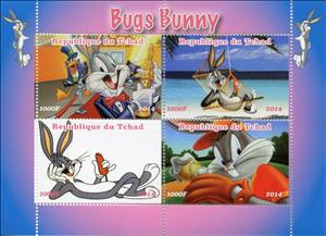 Mini Sheet, Bugs Bunny, Chad,  , Cartoons, Comics