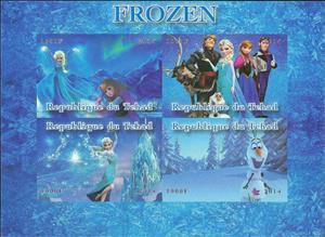Mini Sheet, Frozen, Chad,  , Cartoons, Disney, film
