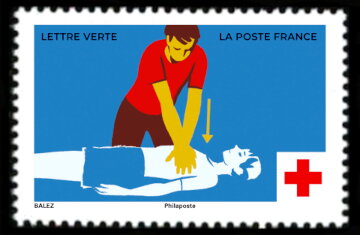 Stamp, Red Cross 2023 : Prevent and Educate, France,  , Red Cross and Red Crescent