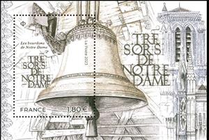 Souvenir Sheet, The Bell of Notre Dame, France,  , Bells, Churches - Cathedrals - Basilicas - Chapels