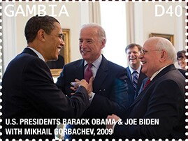 Barack Obama & Joe Biden with Mikhail Gorbachev, 2009
