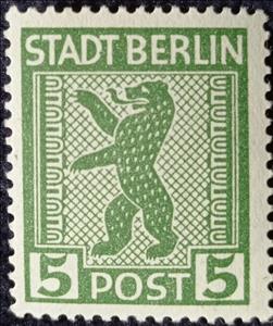 Stamp, Bear, Germany,  Allied Occupation of Berlin (1945),  , Bears, Heraldic Animals