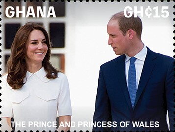 Stamp, The Prince and Princess of Whales, Ghana,  , Famous People, Princes, Princesses, Royalty