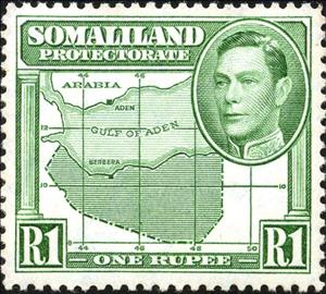 Stamp, Map of Somaliland Protectorate, British colonies and territories,  