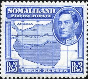 Stamp, Map of Somaliland Protectorate, British colonies and territories,  