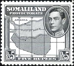 Stamp, Map of Somaliland Protectorate, British colonies and territories,  