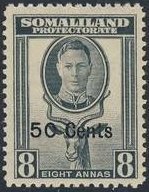Stamp, George VI, Lesser Kudu (Tragelaphus imberbis) - Overprinted, British colonies and territories,  , Mammals, Kings, Antelopes, Animals (Fauna)