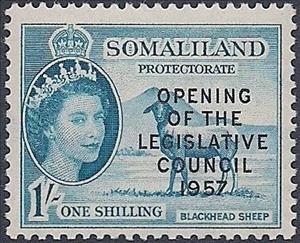 Stamp, Black-headed Somalisheep (Ovis orientalis aries), British colonies and territories,  , Mammals, Sheep, Queens, Animals (Fauna)
