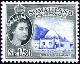 Stamp, Tomb from Sheik Isaaq in Mait, British colonies and territories,  