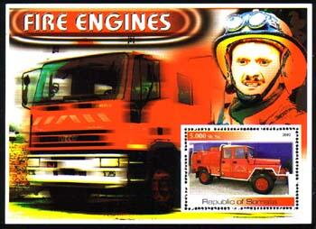 Souvenir Sheet, Fire Engines, Somalia,  , Fire-brigade
