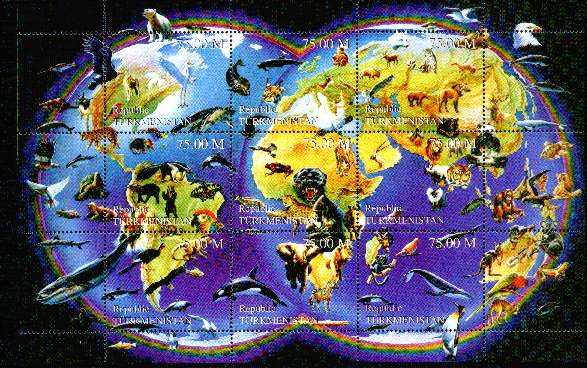 World Map; Animals
