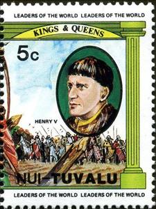 Stamp, Henry V, Tuvalu, Nui,  , Battle, Famous People, Kings, Royalty