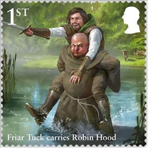 Stamp, Friar Tuck Carries Robin Hood, United Kingdom of Great Britain & Northern Ireland,  , Legends
