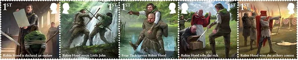 Se-tenant, Legend of Robin Hood, United Kingdom of Great Britain & Northern Ireland,  , Legends