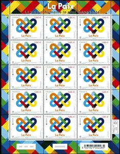 Full Pane, Europa (C.E.P.T.) 2023 - Peace, Humanity's Highest Value, France,  , C.E.P.T. / Europe, Hands, Seals (Emblems)