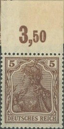 Germania with the imperial crown, hatched background