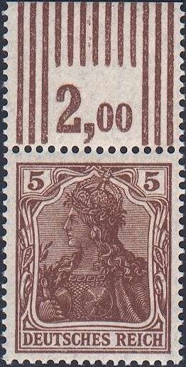 Germania with the imperial crown, hatched background
