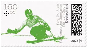 Stamp, Para-Alpine Skiing, Germany, Federal Republic,  , Disabled, Skiing, Sports, Winter Sports