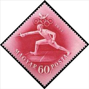 Stamp, Fencing, Hungary,  , Fencing, Martial Arts, Olympic Games, Sports