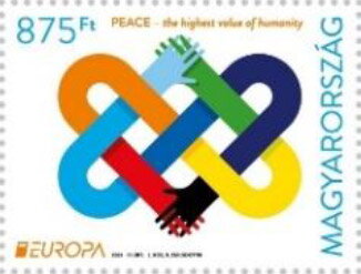 Stamp, Interlocked Hands, Hungary,  , C.E.P.T. / Europe, Hands, Seals (Emblems)