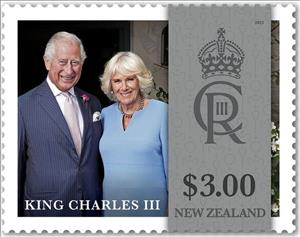 Stamp, Coronation of King Charles III, New Zealand,  , Famous People, Heads of State, Kings, Royalty