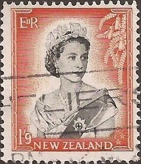 Stamp, QEII One Shilling & Ninepence, New Zealand,  , Crowns and Coronets, Famous People, Heads of State, Queens, Royalty, Women