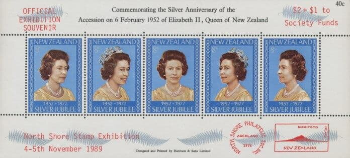 QEII Silver Jubilee op North Shore Stamp Exhibition