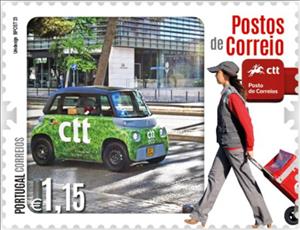Stamp, Post Offices in Portugal, Bicentenary, Portugal,  , Cars, Post Offices