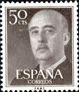 Stamp, Franco, General, Spain,  , Dictators, Famous People, Generals, Heads of State, Heads of State (Military), Men