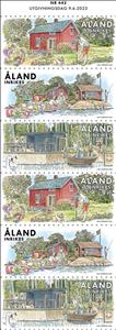 Booklet, Summer cottages, Åland Islands,  , Fishery, Gardens, Houses, People, Rowing Boats, Swans, Swimming, Trees