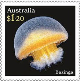 Stamp, Bazinga (Bazinga rieki), Australia,  , Animals (Fauna), Jellyfish, Sea Life