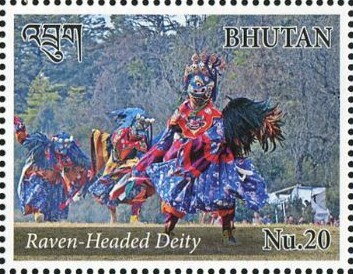 Stamp, Raven - Headed Deity, Bhutan,  , Festivals, Masks, Traditions