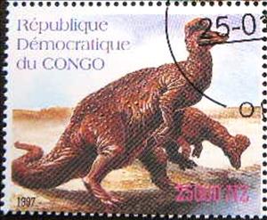 Stamp, Dinosaurs, Congo, Democratic Republic (Kinshasa),  , Dinosaurs, Prehistorical Animals