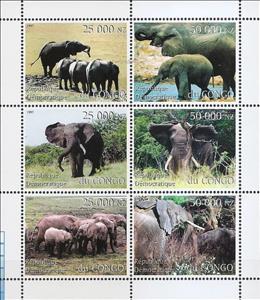 Mini Sheet, Elephants, Congo, Democratic Republic (Kinshasa),  , Animals (Fauna), Elephants