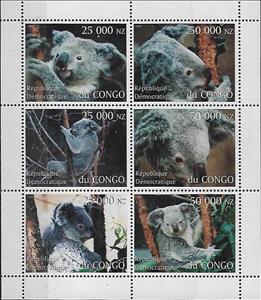 Mini Sheet, Koala Bears, Congo, Democratic Republic (Kinshasa),  , Animals (Fauna), Koalas