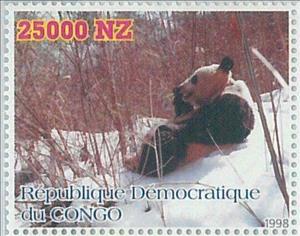 Stamp, Pandas, Congo, Democratic Republic (Kinshasa),  , Animals (Fauna), Pandas