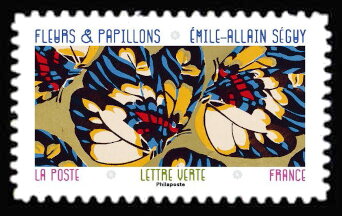 Stamp, Émile-Allain Séguy Butterfly and Flower Textile Designs, France,  , Textile