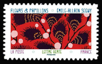Stamp, Émile-Allain Séguy Butterfly and Flower Textile Designs, France,  , Textile