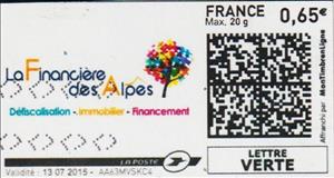 Stamp, Financieres des Alpes, France,  , Accountants, Logos