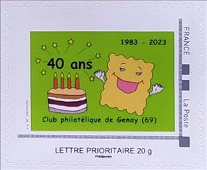 Stamp, Genay Philatelic Club 40 Years, France,  , Anniversaries and Jubilees, Clubs of Stamp Collectors, Philately